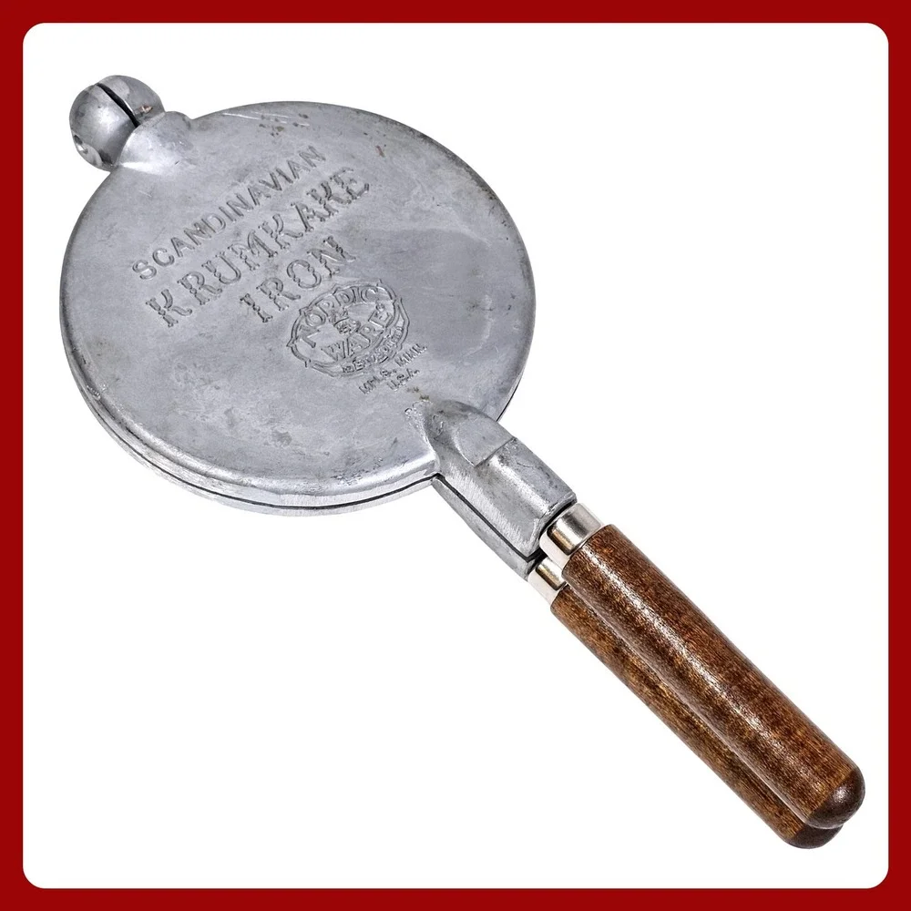 Nordic Ware‎ Vintage Krumkake Iron Stovetop Baker Silver USA Made